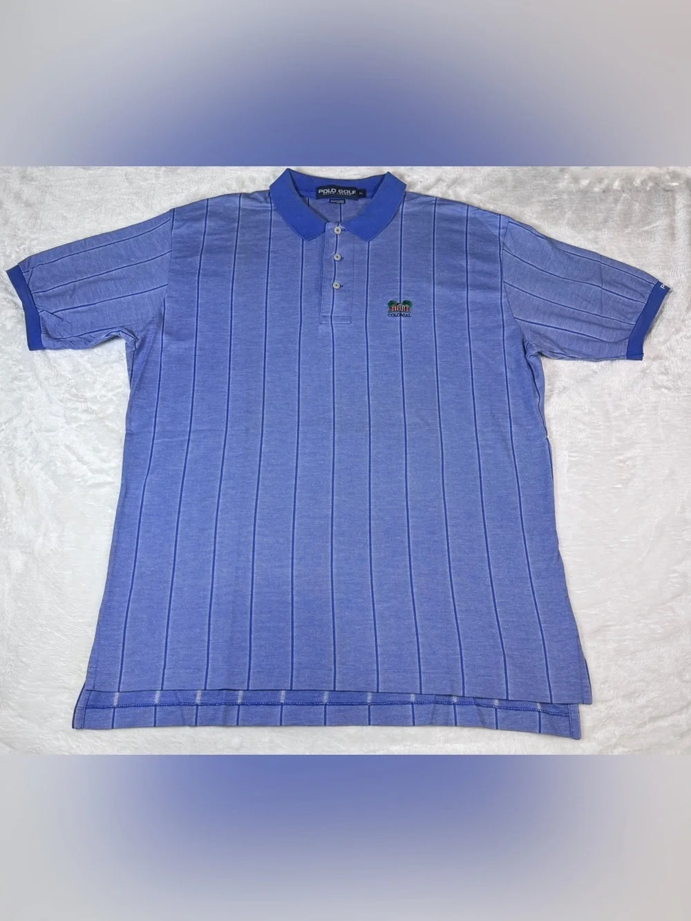 Polo Golf Ralph Lauren XL Blue Striped Golf Polo
